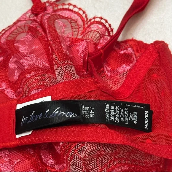New! For Love And Lemons Heartbeat Underwire Bra Size 34DD 51131